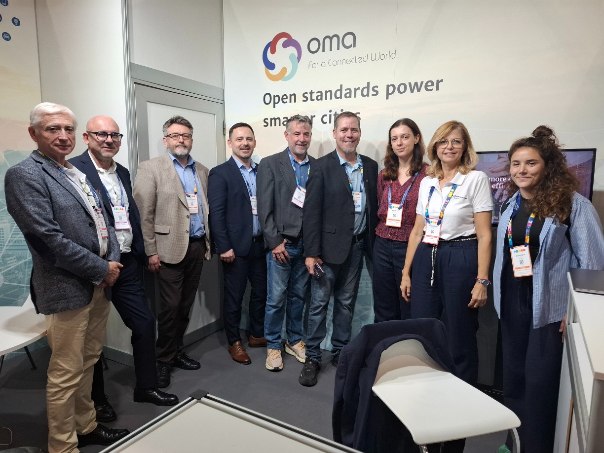 The OMA team at the OMA stand at Smart City Expo World Congress 2025